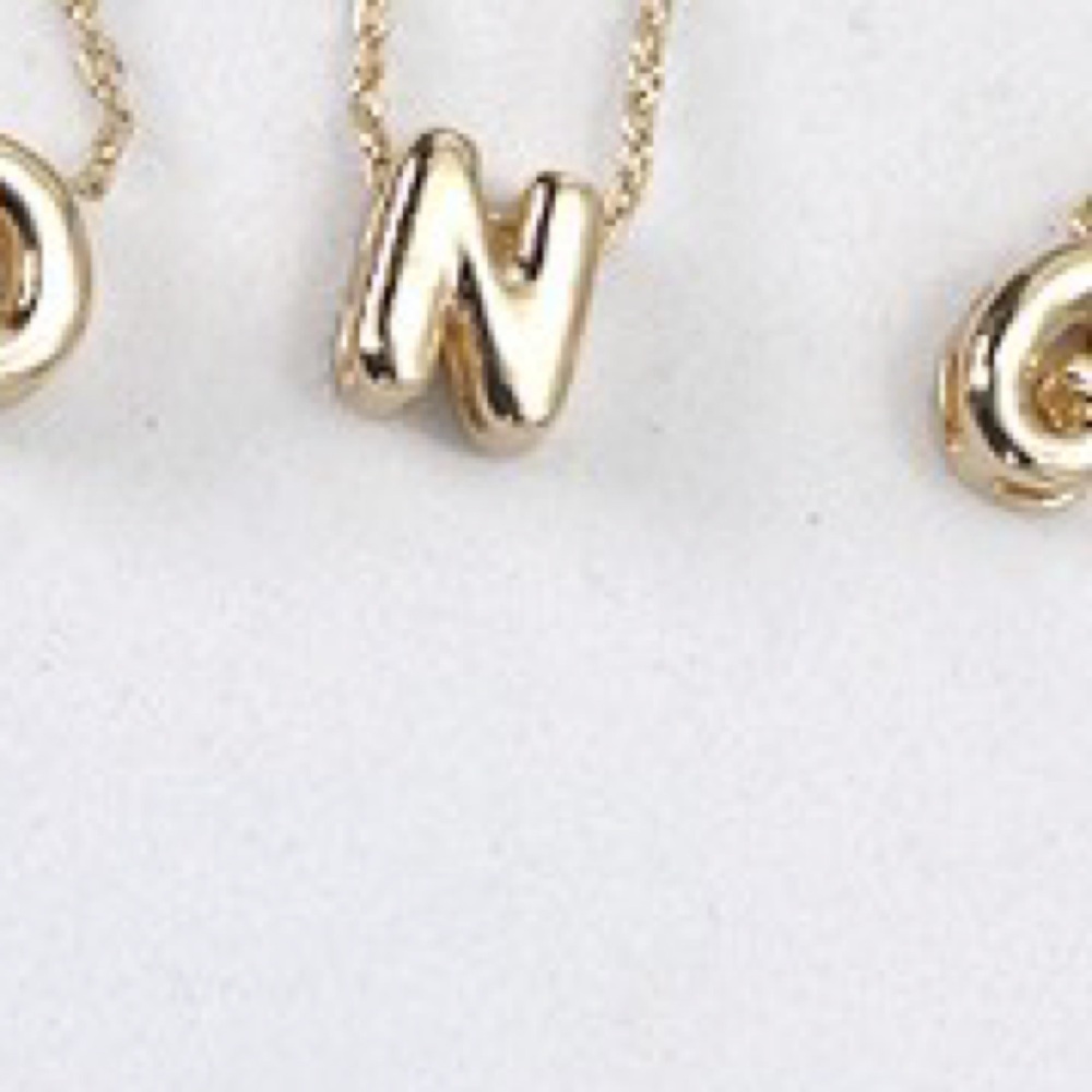 Gold Mini Bubble Initial Necklace